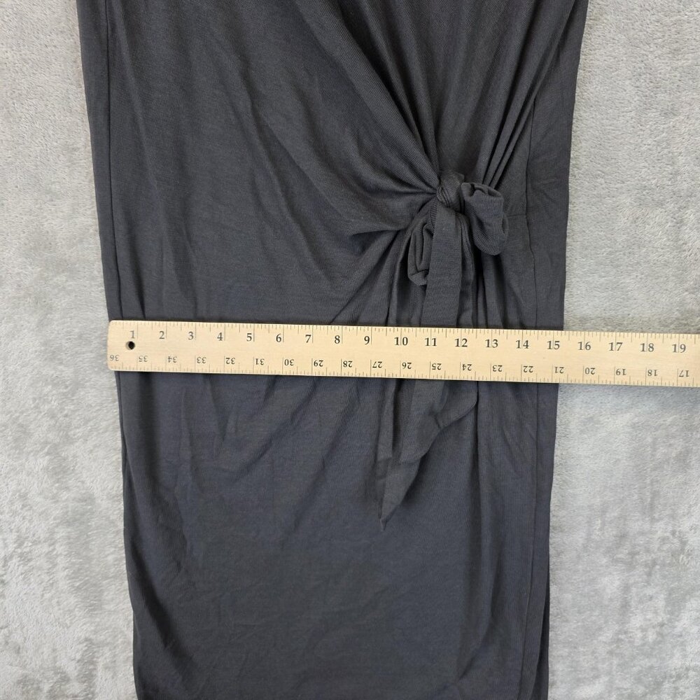 Zara Trafaluc Dress Womens Small Gray Knot Front Midi Short Sleeve Casual S/S18 - Picture 8 of 11